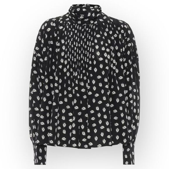 Isabel Marant Ceciline Silk Long Sleeve Top Mock Neck Floral US 6‎ New $1498 - Picture 2 of 15